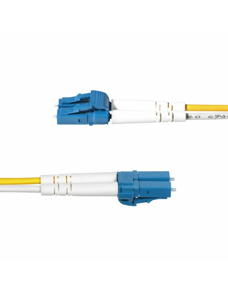 Cable de Fibra Óptica Dúplex LC a LC (UPC) OS2 Monomodo de 2m - 9/125µm - 10G - Resistente a Dobleces - Low Insertion Loss - Ca